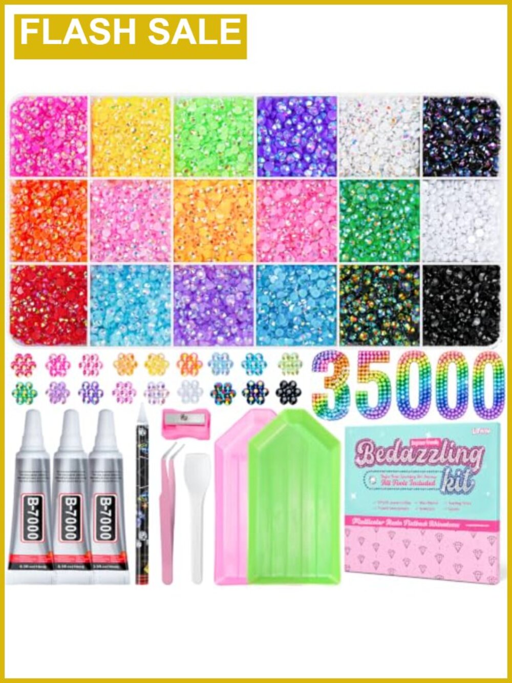 Rhinestones Bedazzling Kit 35000Pcs 18 Colors Crafts